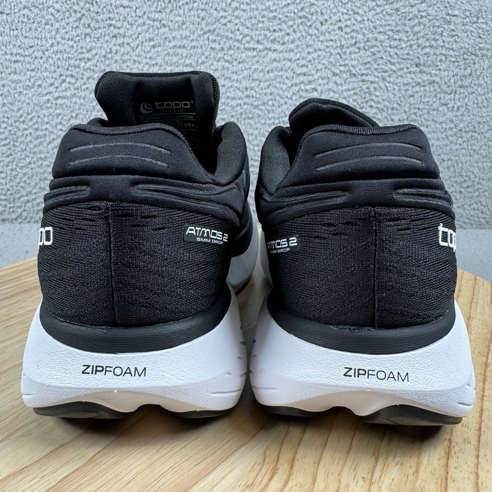 Topo Athletic Atmos 2 Womens Size 9 Black White Road Running Shoes 5mm Drop - Picture 5 of 13